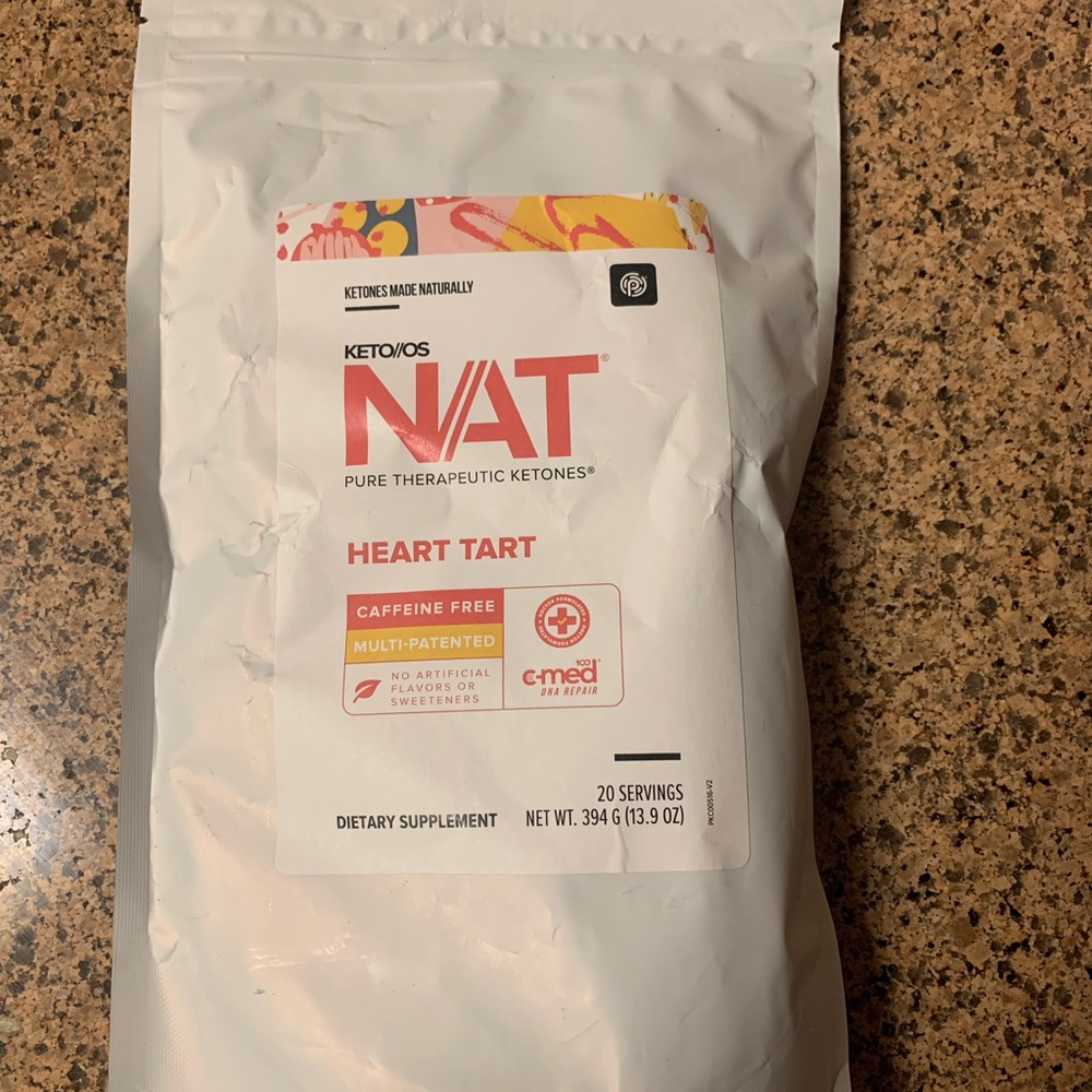 Full resealable bag of NAT Heart Tart Ketones